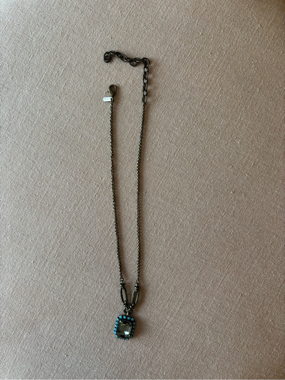 Mark Edge Crystal and Turquoise Pendant
